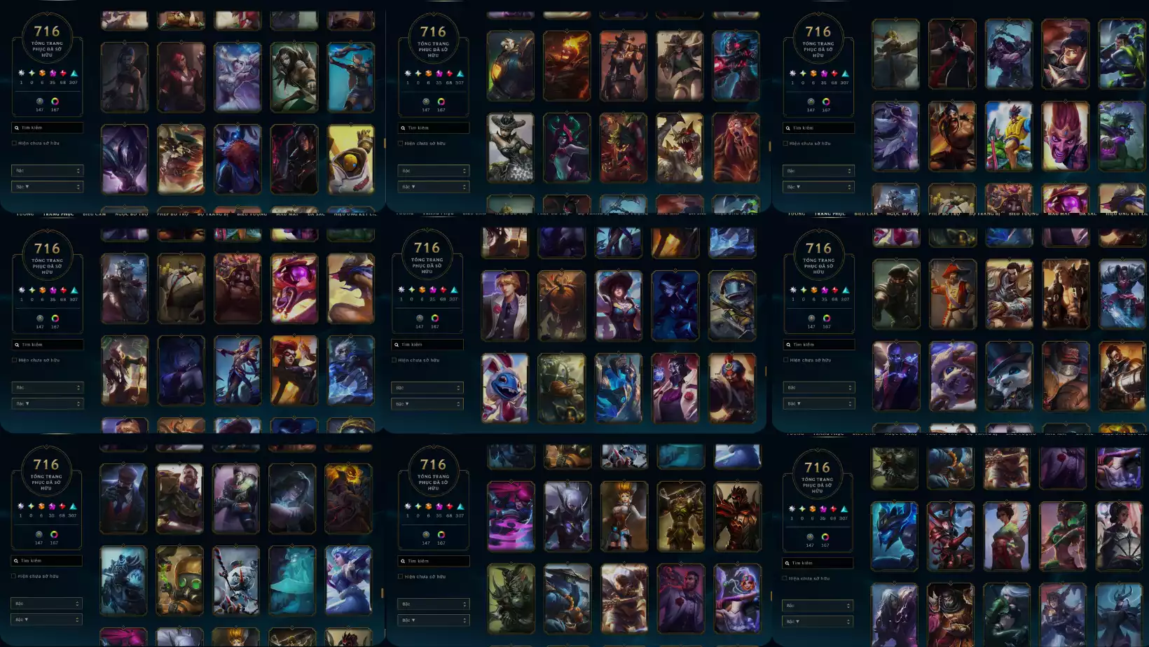 Ảnh LOL 716 SKIN 1 BO THUONG 6  TOI THUONG 35 THAN THOAI 68 TIM 307 SU THI UNRANK TFT ORIANNA T1